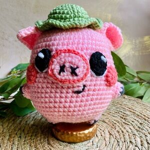 Penny the pig- Handmade Crochet Stuffed Toy